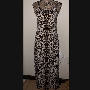 Long Leopard Print Maxi Dress